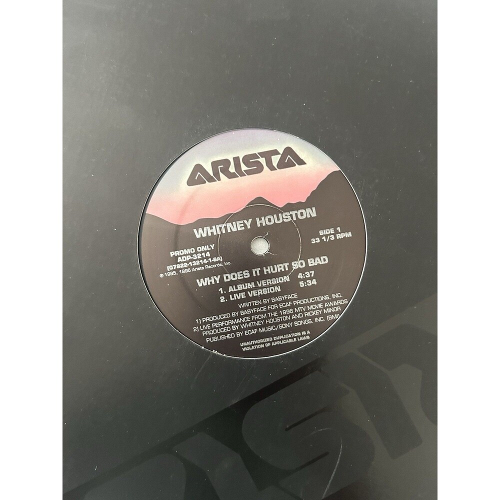 WHITNEY HOUSTON WHY DOES IT HURT SO BAD I WANNA DANCE - Vinyl - Promo - Unused